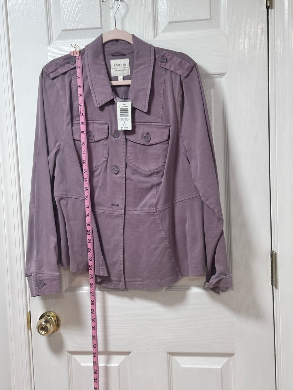 torrid lilac utility jacket with epaulets